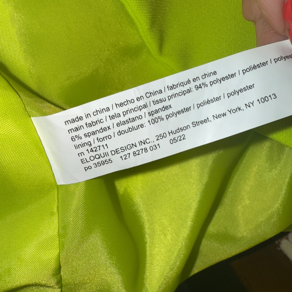 Eloquii Women’s Bright Green Single Breasted One Button Blazer, sz 16 - Picture 8 of 10